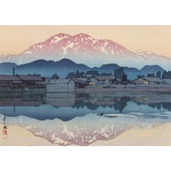 A3サイズ 吉田博 ポスター 糸魚川にて 朝 アートポスター 日本画 風景