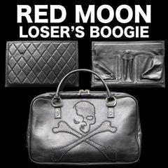 RED MOON LOSER'S BOOGIE スカルスタッズ レザーブリーフケース パイソンインレイ B4収納 オーガナイザー付き ビジネスバッグ トート 書類