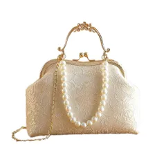 『大特価』 パーティーバッグ レース チェーン付き エレガント イブニングバッグ 2way フォーマル 入学・卒業式 ショルダーバッグ ハンドバッグ 花火大会 結婚式 二次会 レディース クラッチバッグ 謝恩会 [Yuanli]