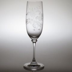 マイセンクリスタル シャンパングラス ● フラワー エングレーヴィング シャンパンフルート 21.5cm 花柄 ブーケ GS4 マイセン Meissen 