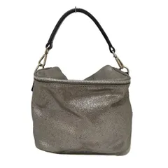 GIANNICHIARINI(ジャンニキャリーニ/ジャンニキアリーニ) ハンドバッグ - シルバー×黒 ハンドストラップ着脱可 レザー