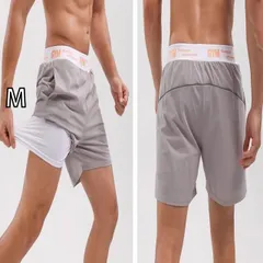 [M]メンズ ファッション 服 男性用 オシャレ シンプル 大人 かっこいい 大きいサイズ ストリート 紳士服 夏 速乾 スポーツ ズボン ストレッチ ランニング バスケットボール カジュアル トレーニング スクワット ショート フィットネス パンツ