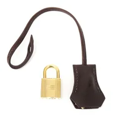 エルメス HERMES カデナ クロシェット キー×2 トゴ (レザー) GD金具 バッグアクセサリー ルージュセリエ (ダークレッド) 正規品 中古 mbm28011