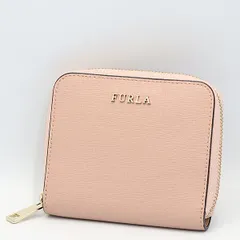 美品 フルラ 二つ折り 小銭入れ付 ミニ財布 ピンクカラー レディース SGN 2000000 NSK