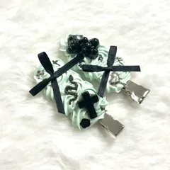 【No.91】前髪クリップ ホイップデコ ミントグリーン