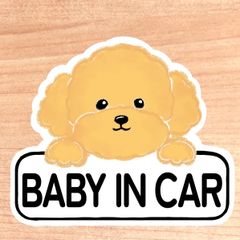 ベビーインカー.キッズインカー.チャイルドインカー【トイプードル.ボード】マグネットタイプ/シールタイプ/吸盤タイプ