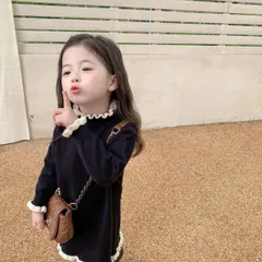 【90~140】ニットワンピース　ワンピース　ロングワンピース　韓国子供服　海外子供服　子供服　キッズ