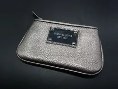 ■美品■ MICHAEL KORS マイケルコース レザー キーリング付き コインケース コインパース キーケース シルバー系 DH2356
