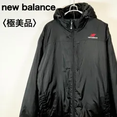 New Balance ニューバランス フード付き 中綿ジャケット ブラック 撥水 軽量 防寒 メンズL【USED】【古着】【中古】595