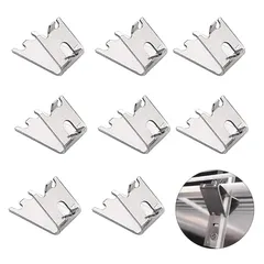 【新品】 8個 商用冷凍庫シェルフクリップ 冷蔵庫棚受け金具冷蔵庫シェルフクリップ ステンレススチール 冷蔵庫クーラーシェルフサポートクリップ 冷蔵庫棚パーツ 1
