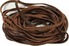 S-NET エスネット 牛革 レザー コード 本革 紐 ひも 平紐 チョーカー ネックレス チャーム ビーズ アクセサリー 厚さ 2mm(ブラウン,  5mm 10m)