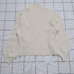 ◇ ⊇　美品 moment+ モメントプラス 秋冬 長袖 ボトルネックリブニット サイズM アイボリー系 レディース E  【1508200027388】