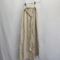 ◇ Θ nano universe リネン素材　ウエストゴム　マキシ フレアー スカート サイズM ベージュ系 レディース E  【1410290002094】