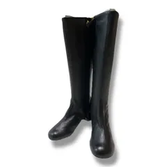 未使用 Le Talon GRISE ルタロングリーズ ロングブーツ レザー 丸ヒール 歩きやすい 脚長効果 サイドジップ ラウンドトゥ レディース サイズM ブラック 秋 久喜倉庫店 K214H