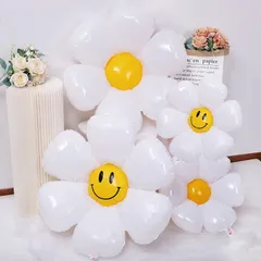 【在庫セール】バルーン 花 風船 飾り付け 誕生日 バルーン 4個 女の子 セット 風船 装飾 バースデー 飾り パーティー デコレーション かわいい デイジー (B)