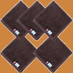 【新着商品】認定 ハンドタオル ふわふわ 今治タオル 薄手 吸水速乾 日本製 綿100% imaa(アイマ) 34cm×35cm 真空圧縮パック ブラウン5枚