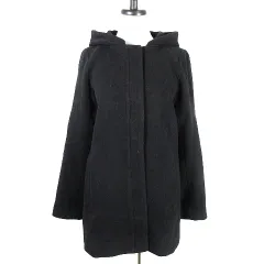 アーバンリサーチ サニーレーベル URBAN RESEARCH Sonny Label favorite play コート 長袖 フード ノーカラー 2way ミドル丈 ウール 無地 36 黒 ブラック アウター /NA