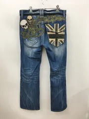 レッドペッパー RED PEPPER デニムジーンズ 刺繍 ワッペン スカル 32 2510WR052