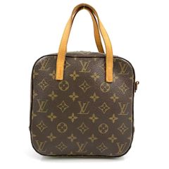 LOUIS VUITTON スポンティーニ モノグラム モノグラム レザー×PVC ブラウン ハンドバッグ ゴールド M47500