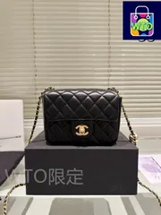 【今日特価】Chanel 小羊皮 ゴールドボール スクエア ファットバッグ 送料無料 割引価格で購入可-WT0輸入