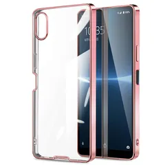 SONY Xperia Ace  クリア ケース SO-53C SOG08 TPU 耐衝撃性 軽量 柔軟 保護カバー 透明 滑り止め 落下防止 （ローズゴールド） 0