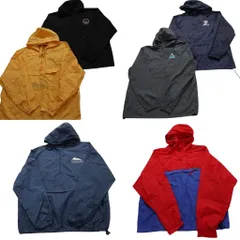 古着卸 まとめ売り アノラックパーカー 1枚地 ジャケット 6枚セット (メンズ XL ) バイカラー ドローコード 中古 古着 NC1531