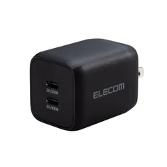 USB Power Delivery 65W キューブAC充電器(C×2) ELECOM エレコム MPA-ACCP4365BK 【５営業日以内発送】 【佐川急便にて発送】