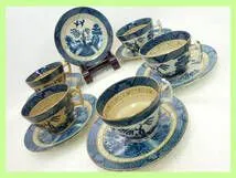 ウィローパターン カップ＆ソーサー 5客セット 年代物 ダブルフェニックス 山水 当時物 ティー コーヒー 紅茶 コレクター (検:ニッコー