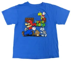 【中古】Tシャツ 集合(左向き) Tシャツ ブルー XLサイズ 「スーパーマリオブラザーズ」