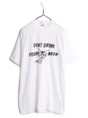 【お得なクーポン配布中!】 70s USA製 キャラクター メッセージ イラスト プリント Tシャツ L 小さめ メンズ M 古着 70年代 ヴィンテージ 企業物 シングルステッチ 白