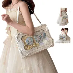 バッグ リボンチャーム付き 痛バッグ ポシェット ポーチ ショルダー チャーム リボン M250318-203