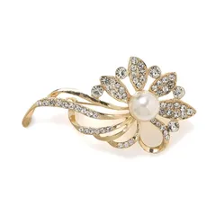 [ティグロス] TIGLOSS ブローチ コサージュ パール 卒業式 入学式 セレモニー ゴールド フォーマル ジャケット スーツ ギフト 結婚式 お呼ばれ ドレス パーティー ピン おしゃれ 5種 専用BOX付（ゴールデンサン）