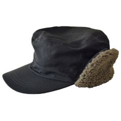 帽子 《ブラック》 新品 未使用 キャップ パイロットキャップ 耳当て ボア 無地 メンズ レディース【D3K】【ゆうパケット】 ファッション