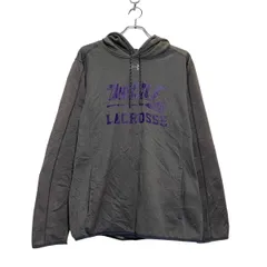 UNDER ARMOUR プリント スウェット パーカー M グレー パープル アンダーアーマー 裏起毛 古着卸 アメリカ仕入 a602-5283