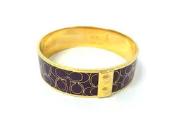 COACH コーチ シグネチャー バングル ブレスレット アクセサリー レディース パープル系×ゴールド系 DI4439