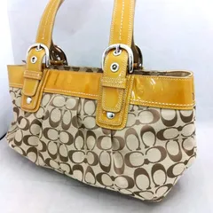 極美品 コーチ トートバッグ シグネチャー キャンバス タッセル