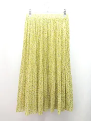 ◇ niko and … ニコアンド 小花柄 ウエストゴム シアー 上品 ロング プリーツ スカート 表記なし イエロー レディース E  【1310050046033】