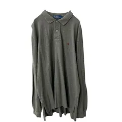 Polo Ralph Lauren 長袖 ロゴ ポロシャツ XL グレー ポロラルフローレン 鹿子 ビッグサイズ ポニーロゴ 古着卸 アメリカ仕入 a707-5388