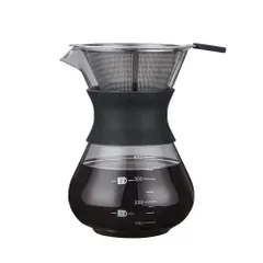 400ml ARTIVITEE コーヒーサーバー コーヒードリッパー コーヒーカラフェセット コーヒードリップ器具 ホルダー ハンドドリップ ハンドドリップセット フラワードリッパー コーヒードリッパー ステンレスフィルター プレゼント 耐熱ガラス