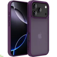 iPhone 17 Pro Max ケース 耐衝撃 半透明 軽量 薄型 人気 PC 傷防止 滑り止め 指紋防止 米軍MIL規格 ワイヤレス充電対応 スマホカバー EUMADOVE (ダークパープル, iPhone 17 Pro Max) a