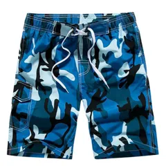 水着 メンズ サーフパンツ ハーフパンツ 水陸両用 迷彩柄 インナー付き ひざ丈 オシャレ かっこいい 海パン 短パン 大きいサイズ 男性 mm4 blue M|L|XL|XXL|XXXL
