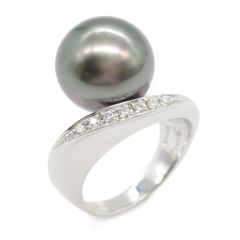 ジュエリー JEWELRY リング・指輪 クロチョウパール ダイヤモンド リング ｸﾛﾁｮｳﾊﾟｰﾙ 9.7g #11 K18WG（ホワイトゴールド） ダイヤモンド リング レディース Used A