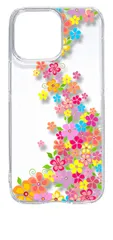 【新品未使用】iPhone15 Pro Max アイフォン15プロマックス クリア ハードケース ( カラフルラインフラワー ) カラフル 花柄 フラワー cl-ip15promax-24