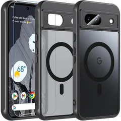 BESINPO Google Pixel 8a ケース【ガラスフィルム付き・MagSafe対応】Pixel 8a ケース 透明 黄ばみなし マグネット搭載 マグセーフ対応 グーグル ピクセル 8a カバー 全面保護 耐衝撃 レンズ保護 薄型 軽量 指紋防止 0のサムネイル