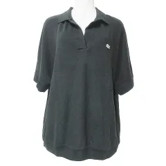 ラコステ LACOSTE 半袖ピケポロシャツ PF0504 スキッパー ルーズフィット ワンポイント 鹿の子 ドルマンスリーブ L 黒 ブラック X