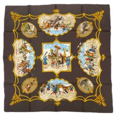 未使用級 HERMES エルメス カレ90 LES CHEVAUX DES MOGHOLS
