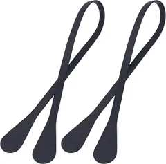 WADORN 2本 革 バッグ 取っ手 ハンドル 黒 交換 縫い付け 革紐 レザークラフト 鞄 ショルダーバッグストラップ 長86cm