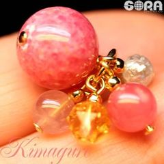 パワーストーン 【限定1点モノ】店長の気まぐれシリーズ ホワイトダイヤモンド 5A ロードナイト 5A インカローズ 5Aプリンセスローズクォーツ 5Aシトリン 天然石 チャーム ネックレス ペンダント キーホルダー お守り