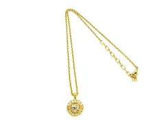 ■美品■ NINA RICCI ニナリッチ ラインストーン ネックレス ペンダント チョーカー アクセサリー レディース ゴールド系 DF9009