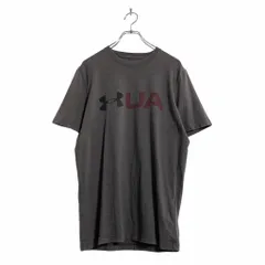 UNDER ARMOUR 半袖 プリント Tシャツ S ブラウン アンダーアーマー ビッグロゴ 夏 古着卸 アメリカ仕入 a506-6007